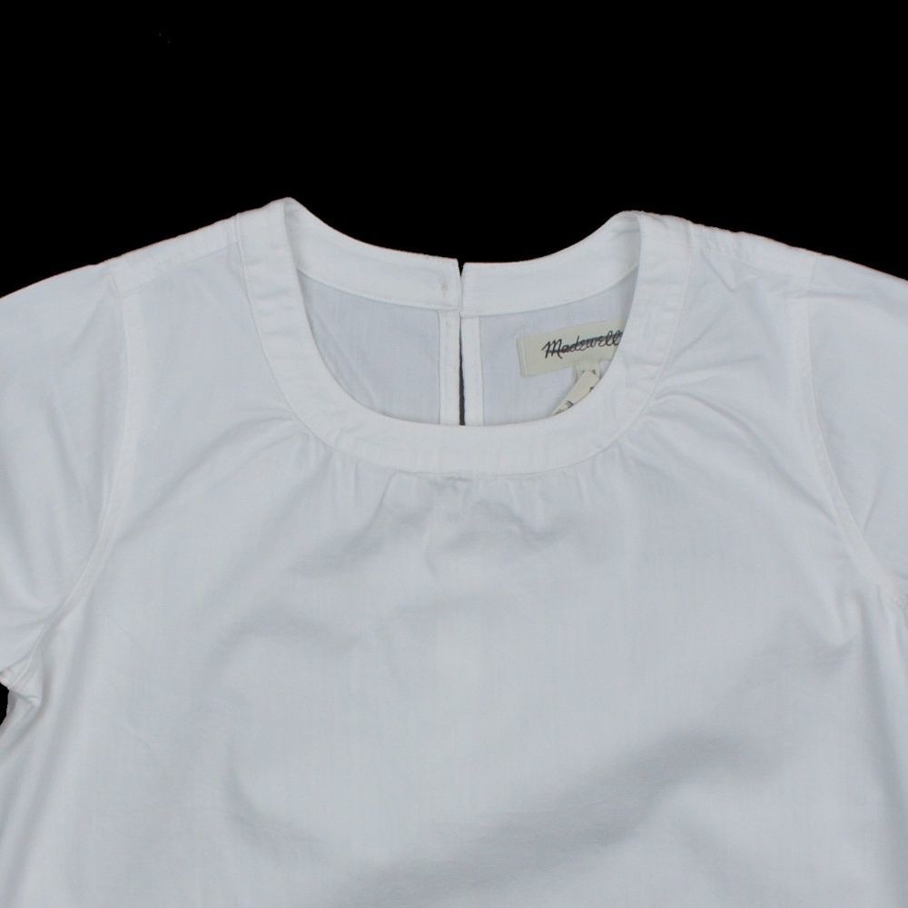 New MADEWELL Size XS Denim Tie-Cuff Shirt in Pure White - Picture 6 of 7